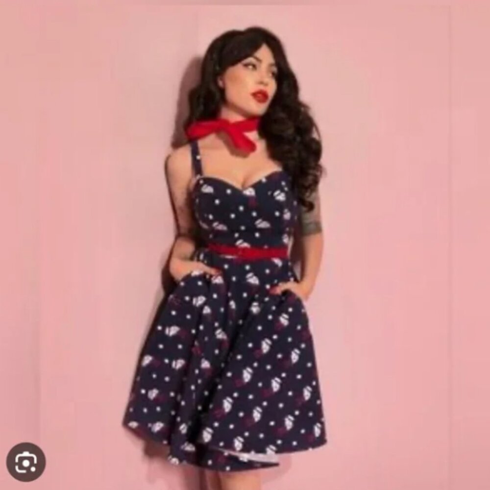Vixen by Micheline Pitt Ghostbusters Maneater Swing Dress Stay Puft Novelty Prin